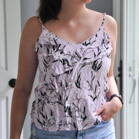Floral Ruffly Tank Top - Picture 2 of 2
